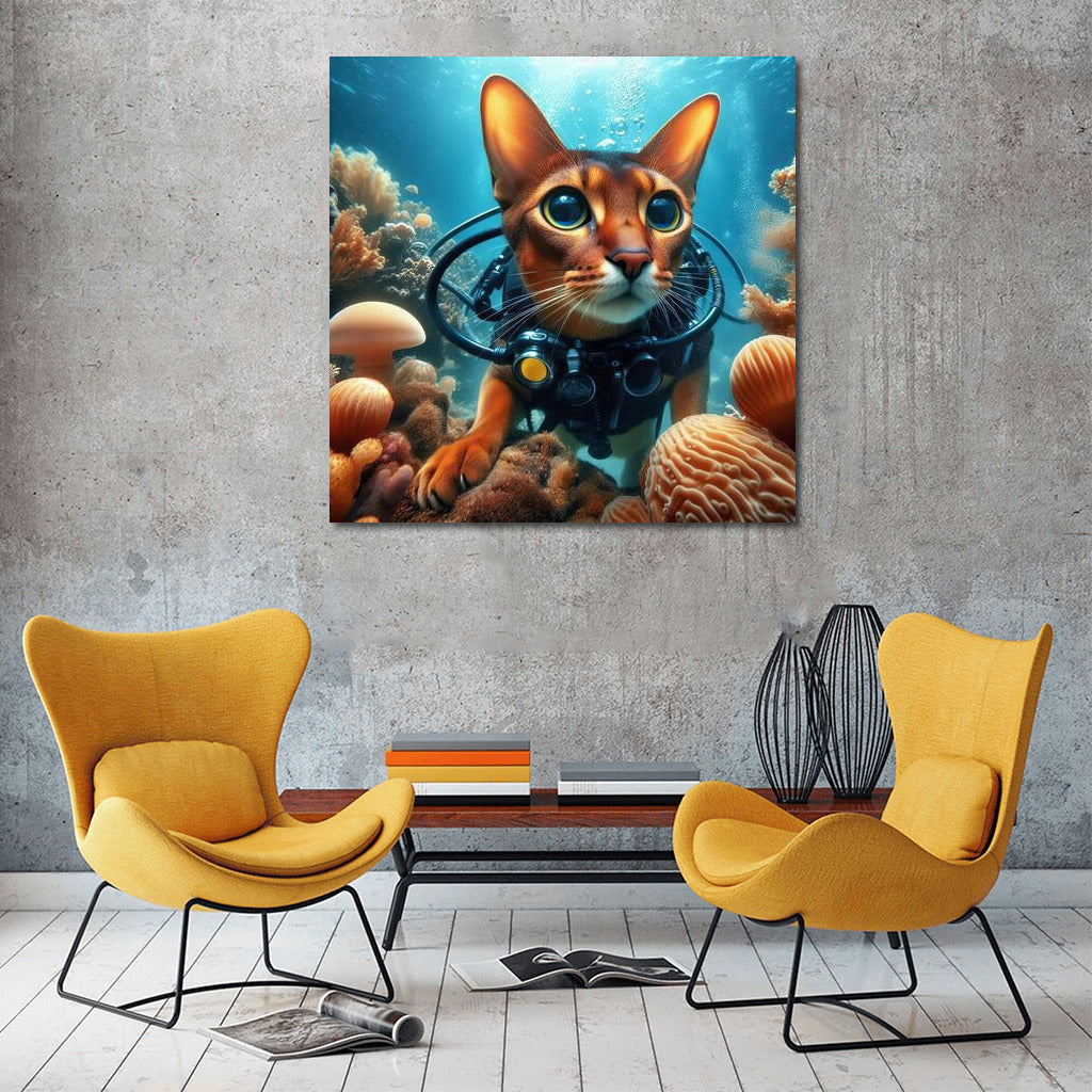 Abyssinian Cat on Underwater Adventure: Exploring the Deep Sea