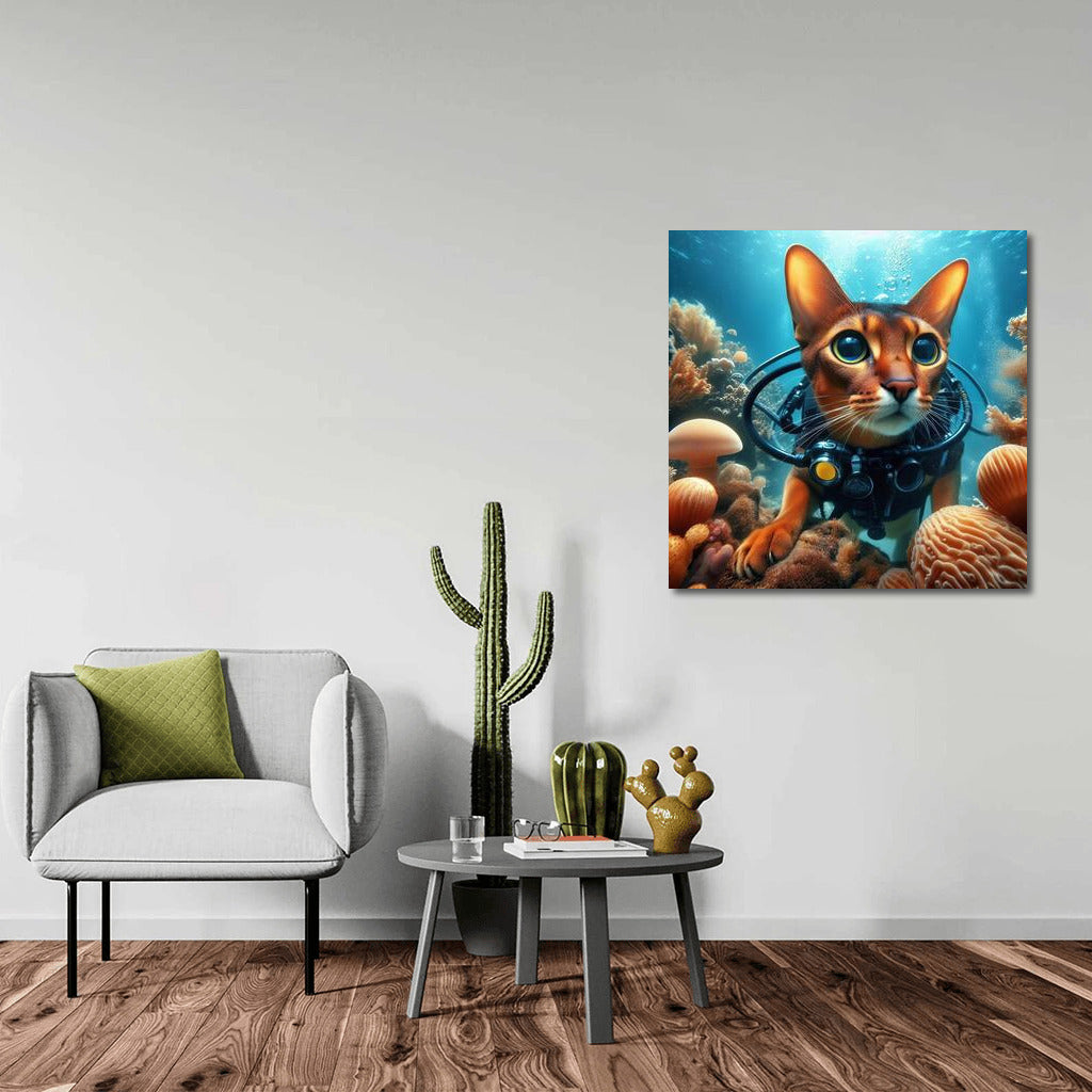 Abyssinian Cat on Underwater Adventure: Exploring the Deep Sea