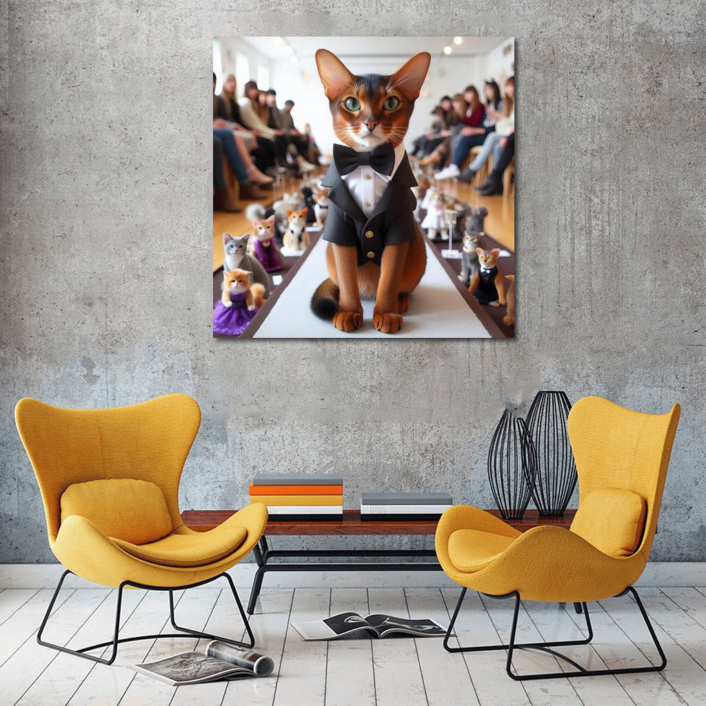 Abyssinian Cat on the Catwalk: Elegance and Style