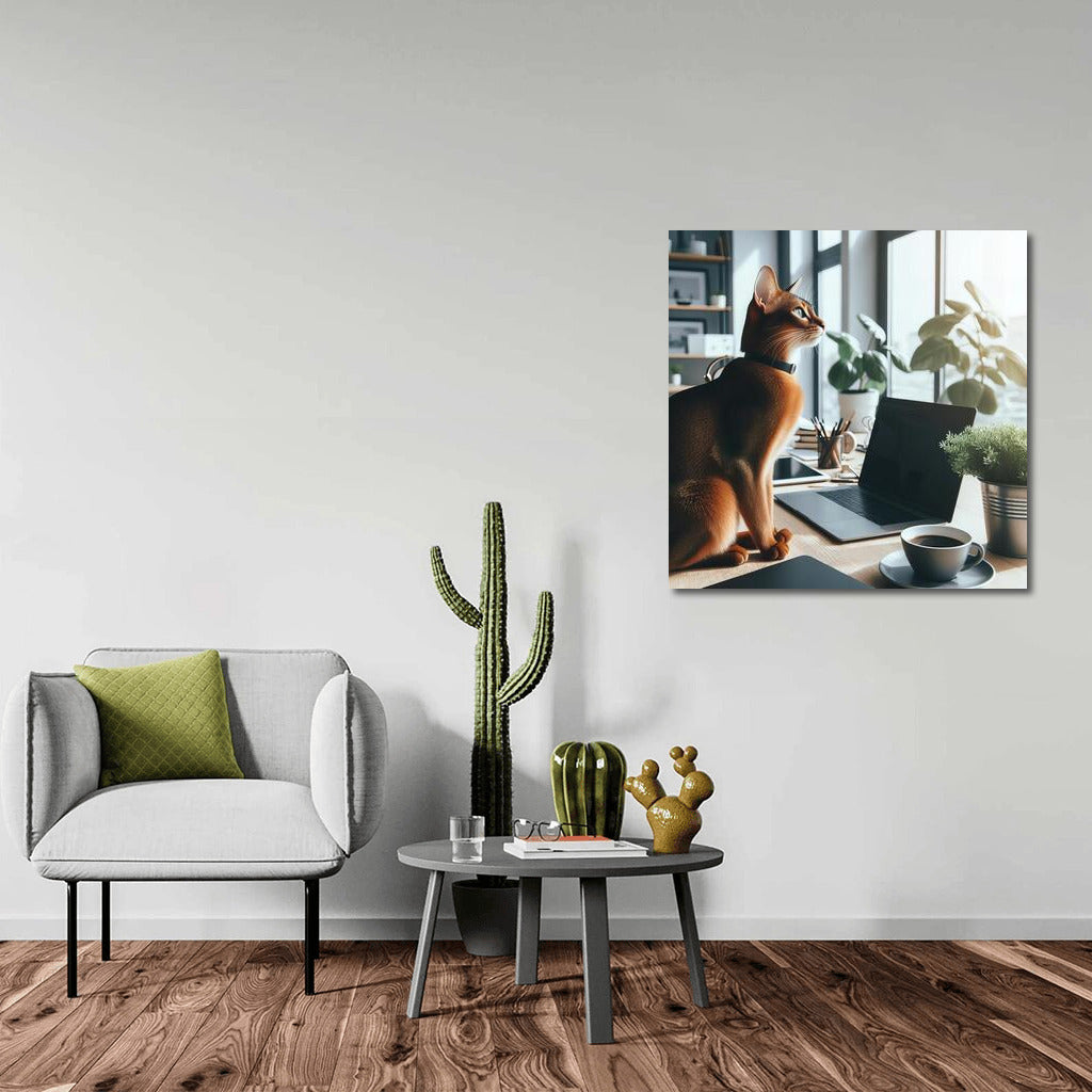 Abyssinian Cat in a Modern Office: Comfort and Inspiration