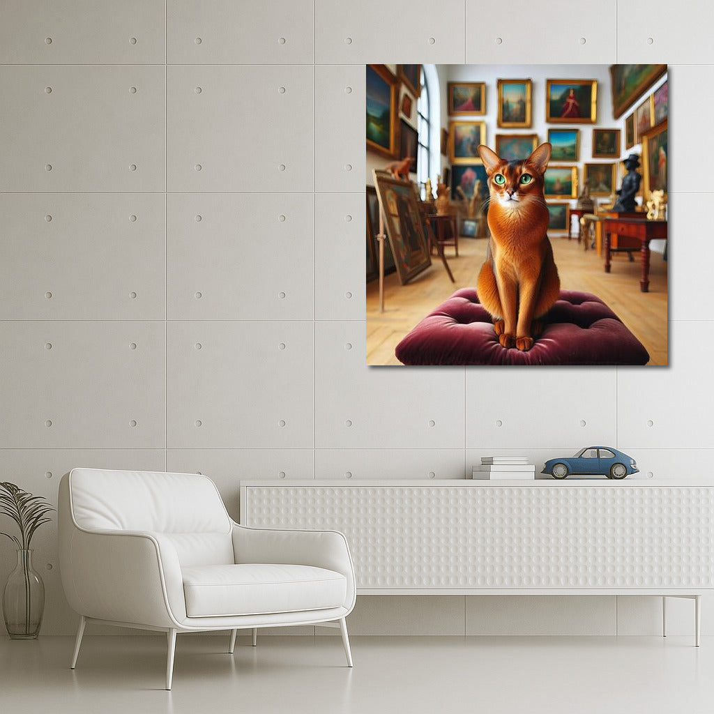 Elegant Abyssinian in Gallery: Animal Art for Interior