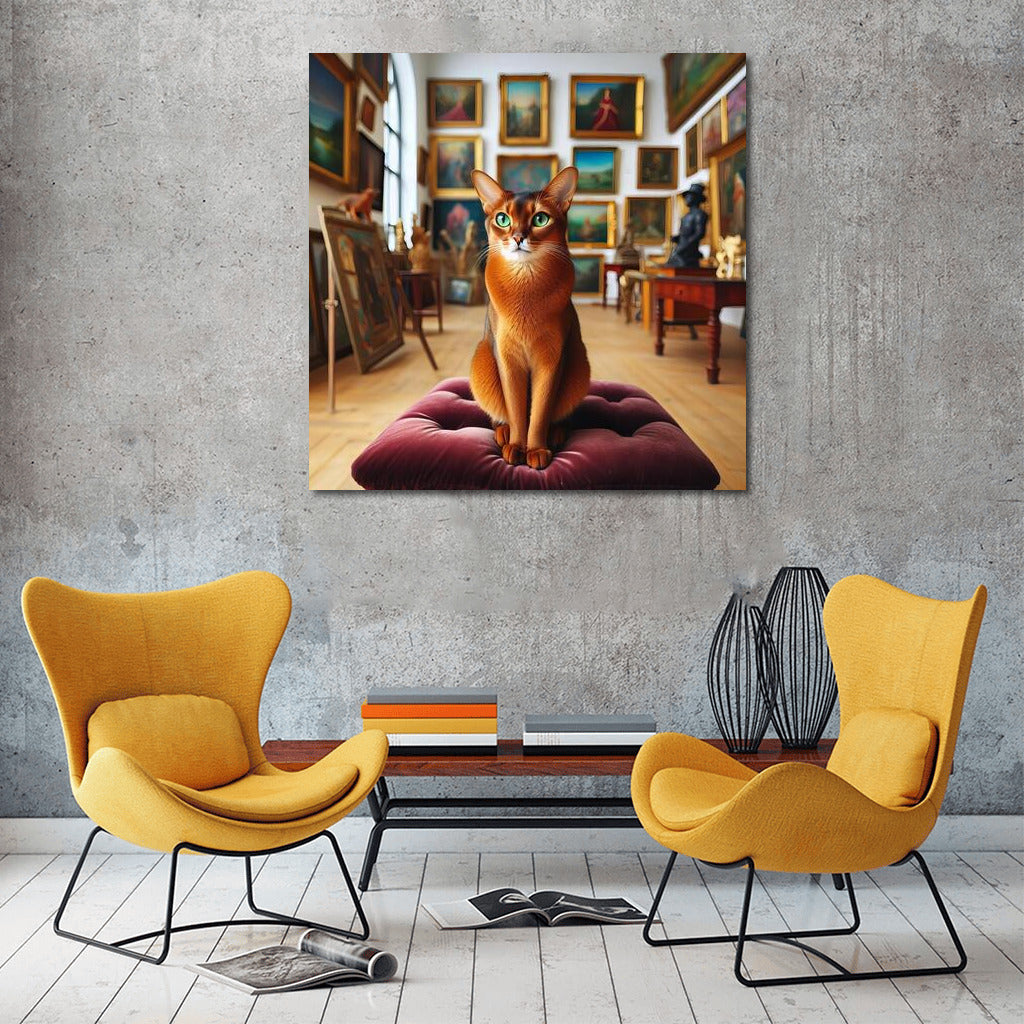 Elegant Abyssinian in Gallery: Animal Art for Interior