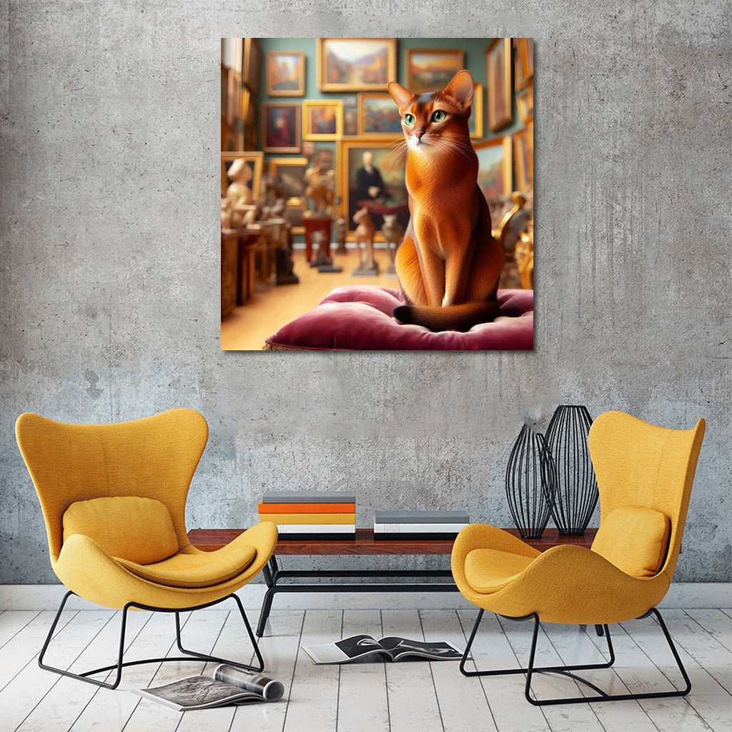 Abyssinian Cat in Gallery: Refinement and Style