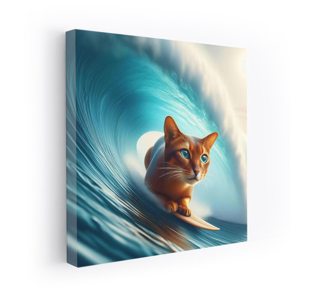 Abyssinian Cat on a Giant Wave: Energy and Inspiration for Your Interior