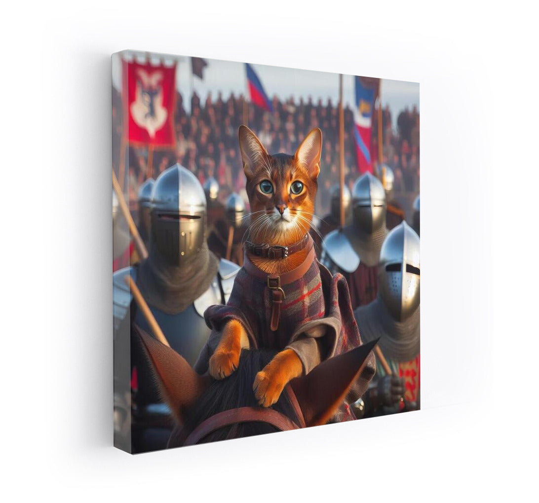 Abyssinian Cat at a Knight's Tournament: Grace and Courage of the Middle Ages