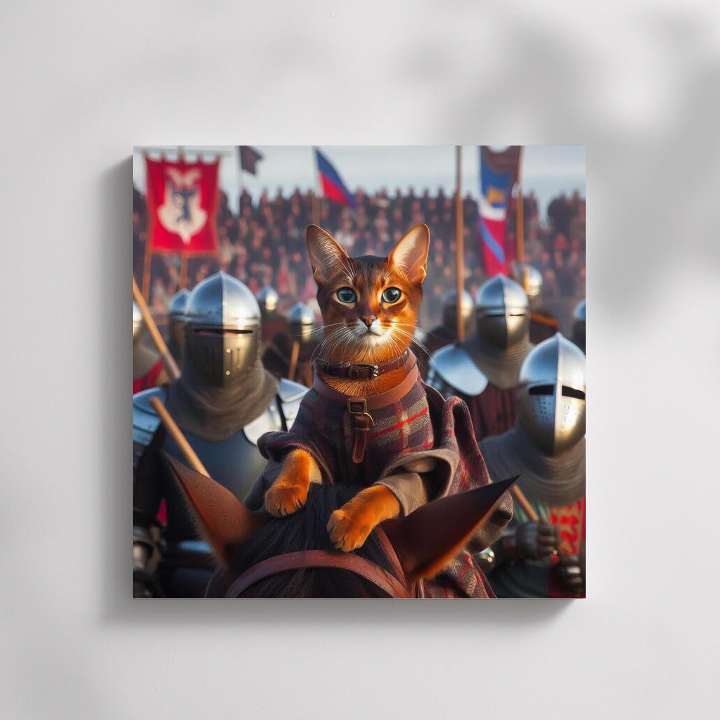Abyssinian Cat at a Knight's Tournament: Grace and Courage of the Middle Ages