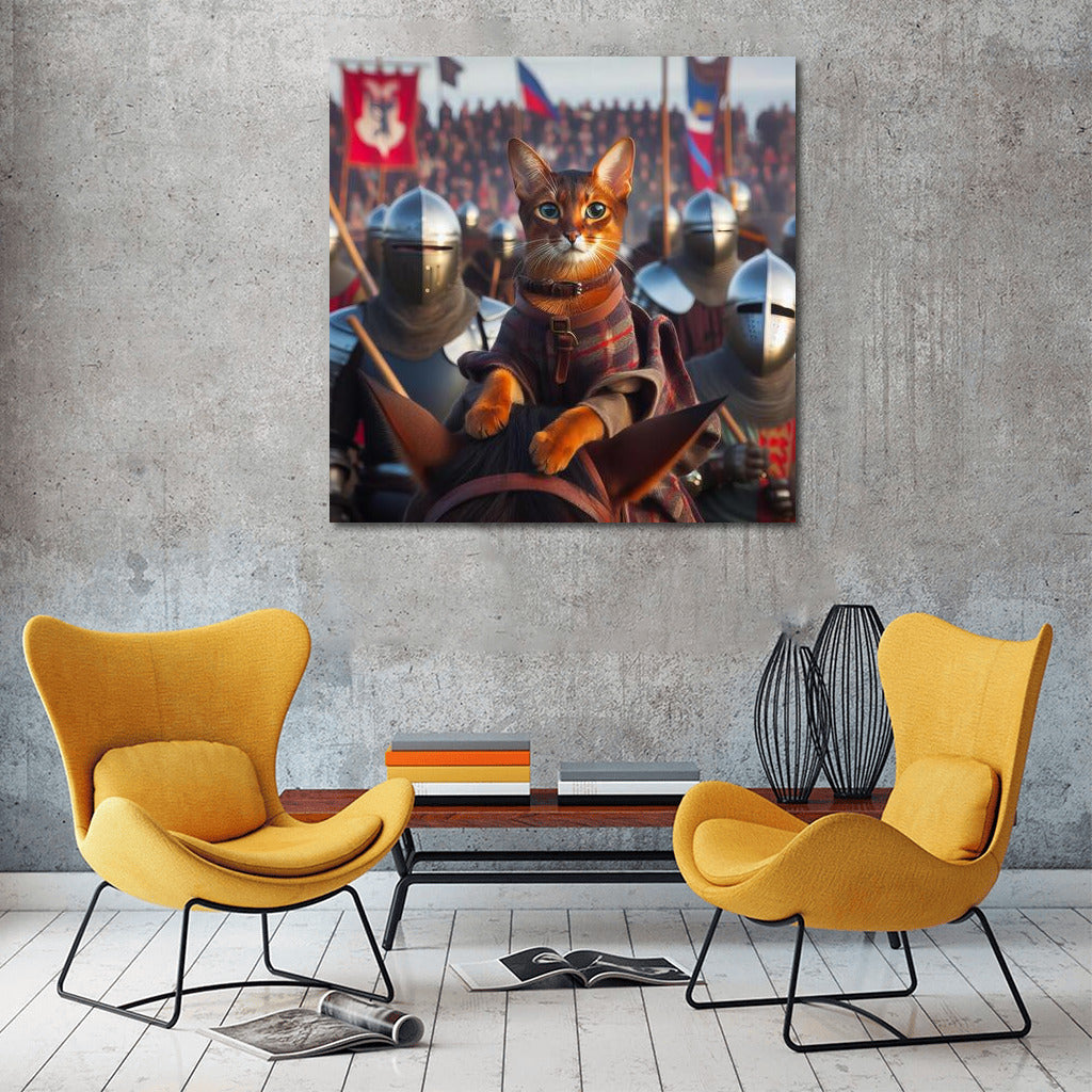 Abyssinian Cat at a Knight's Tournament: Grace and Courage of the Middle Ages