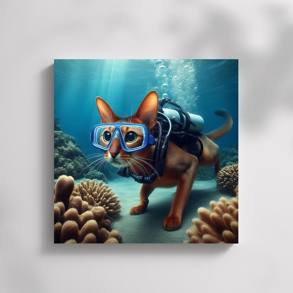 Abyssinian Cat in Scuba Dive: Underwater Adventures