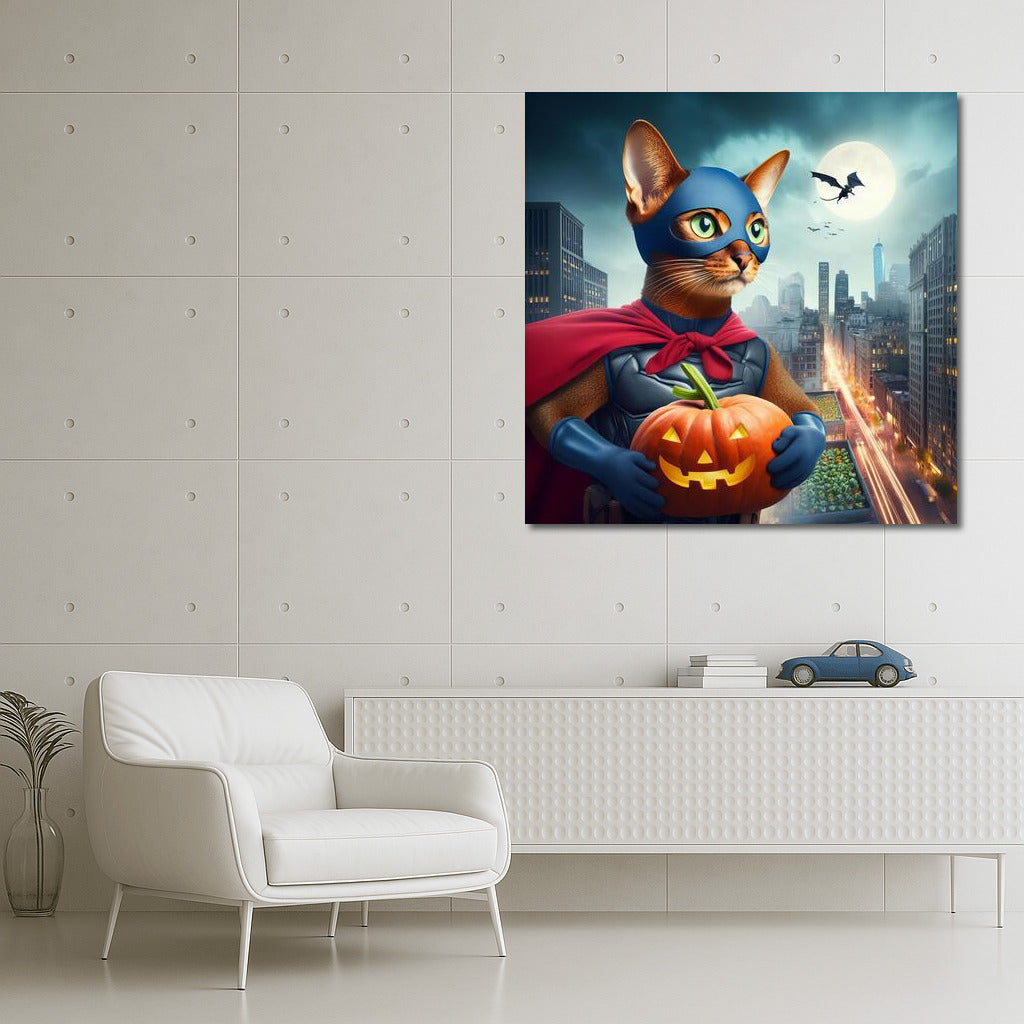 Abyssinian Superhero: City Protector Cat