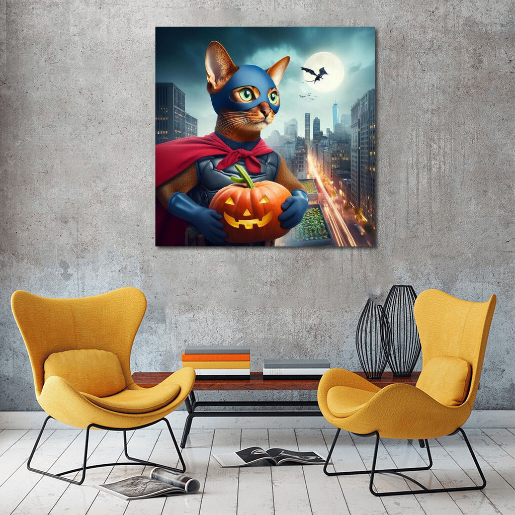 Abyssinian Superhero: City Protector Cat