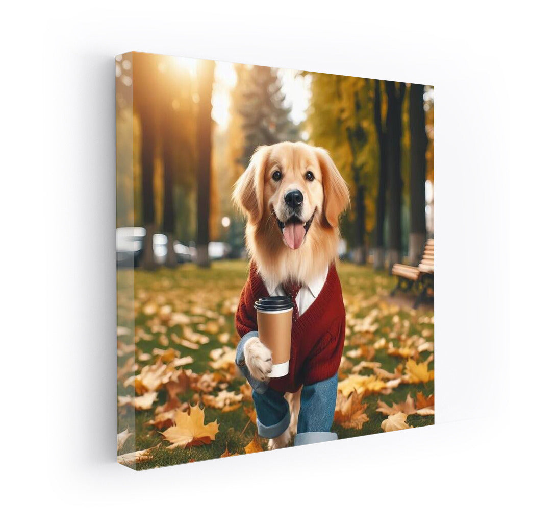 Autumn Dog with Coffee: Warmth and Joy in Your Interior