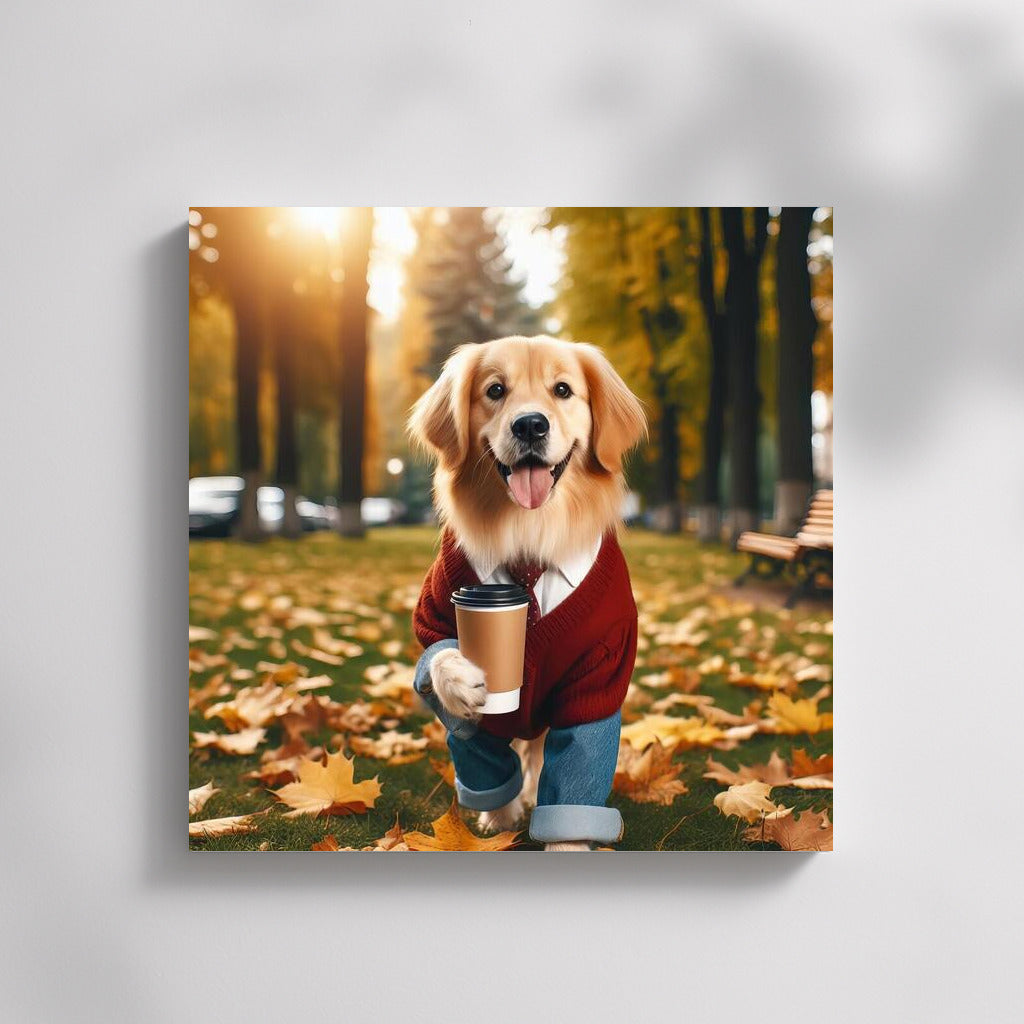 Autumn Dog with Coffee: Warmth and Joy in Your Interior