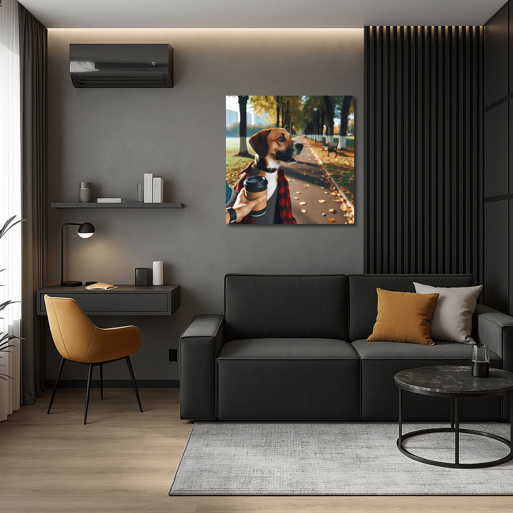 Stylish Poodle in Autumn Park: Warmth and Comfort for Your Home