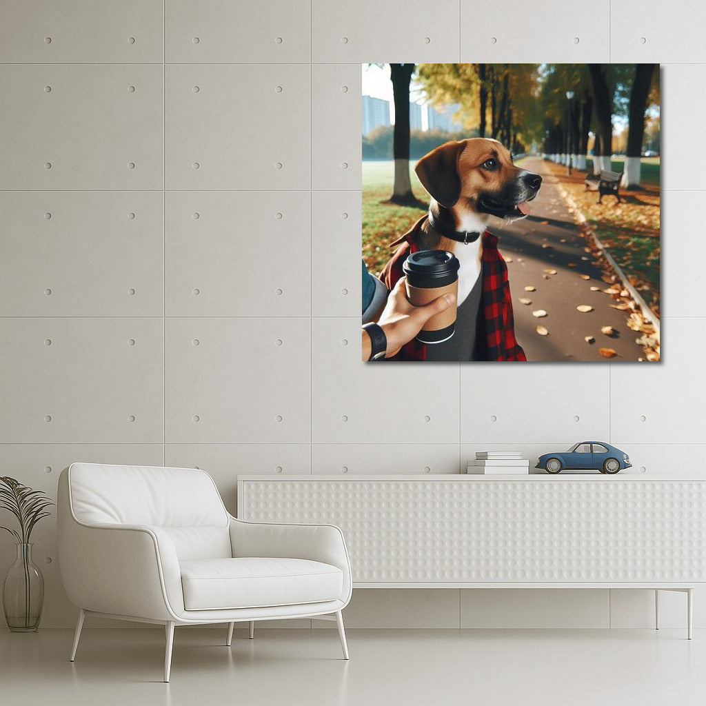 Stylish Poodle in Autumn Park: Warmth and Comfort for Your Home
