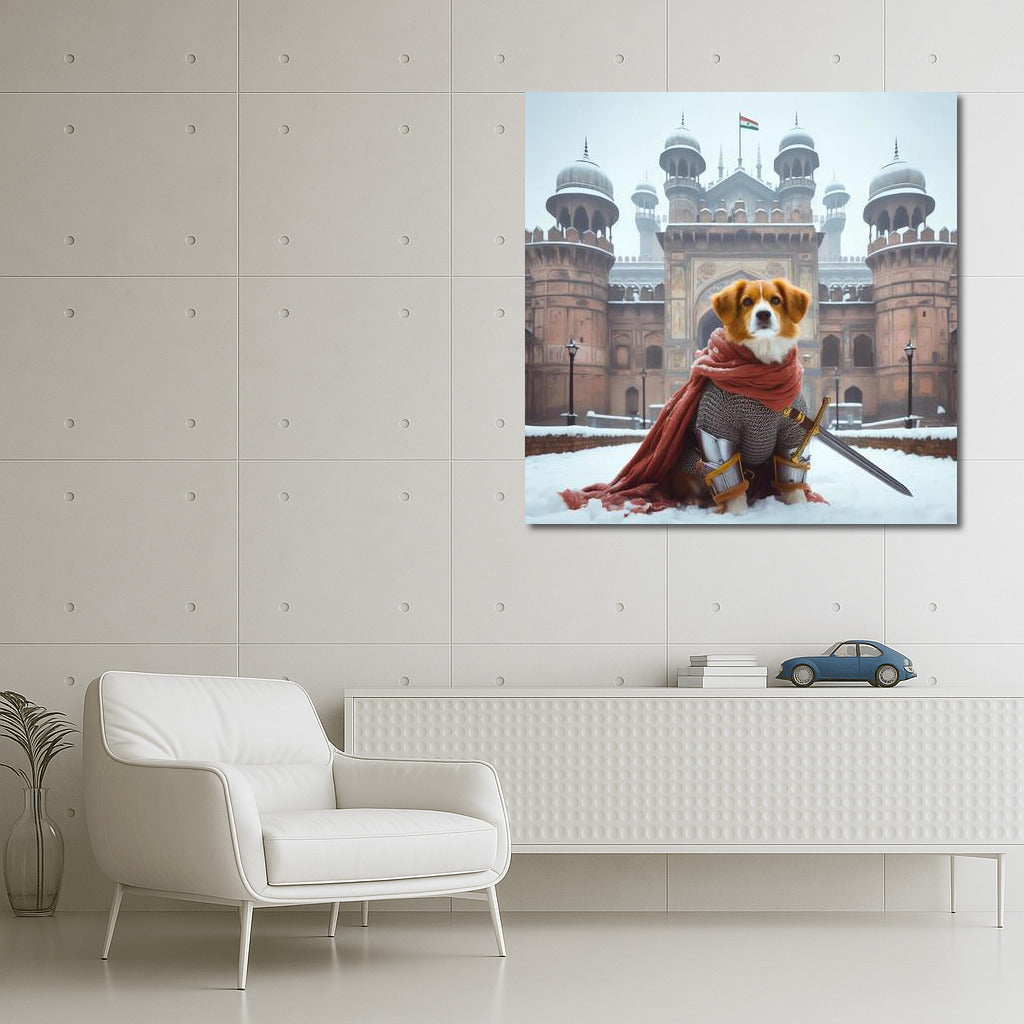 Fluffy Knight: Guardian of the Palace of Dreams - Fairytale Wall Art