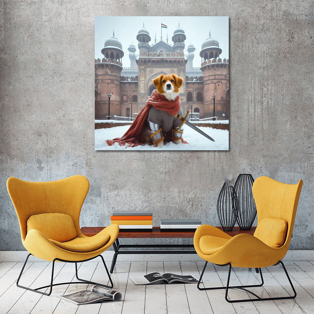 Fluffy Knight: Guardian of the Palace of Dreams - Fairytale Wall Art
