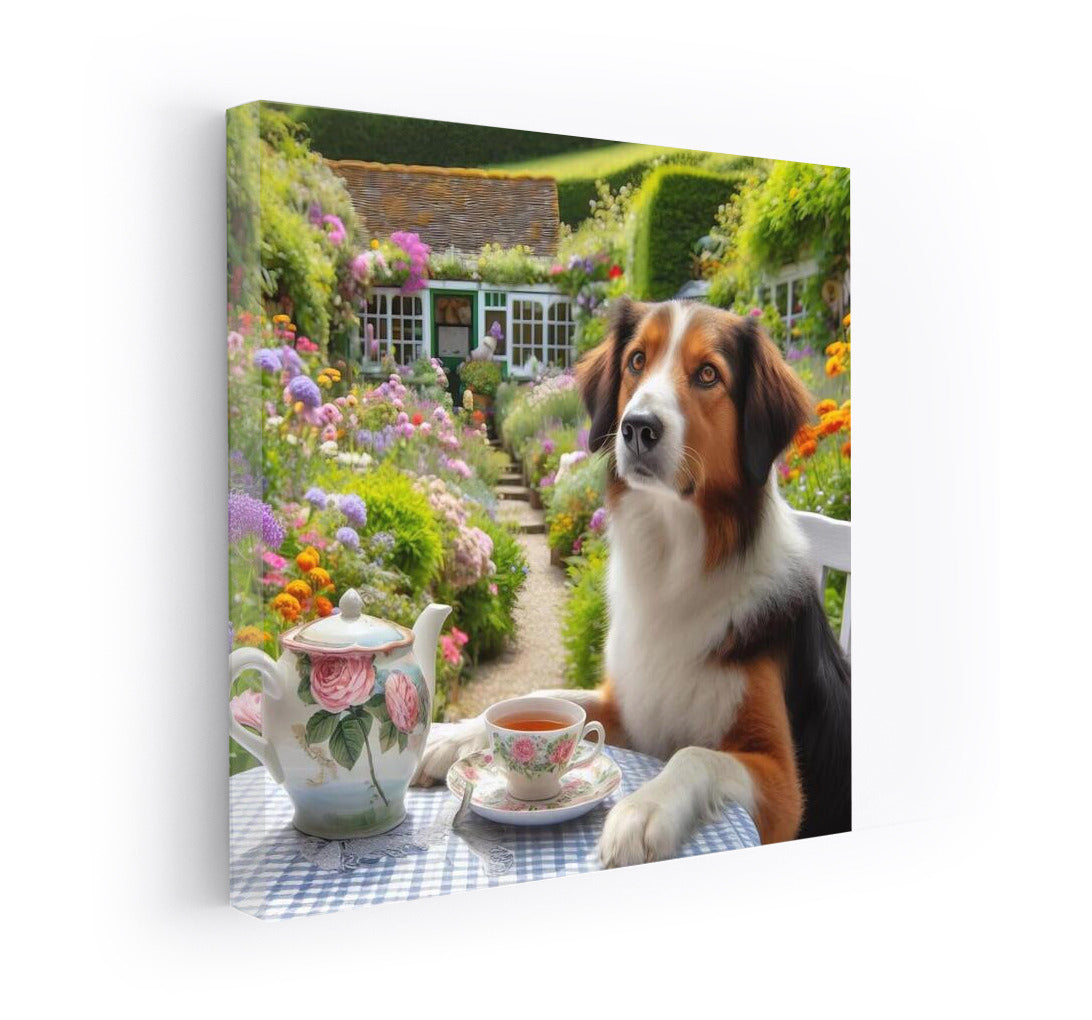 Tea Cozy: Dog in the Blooming Garden