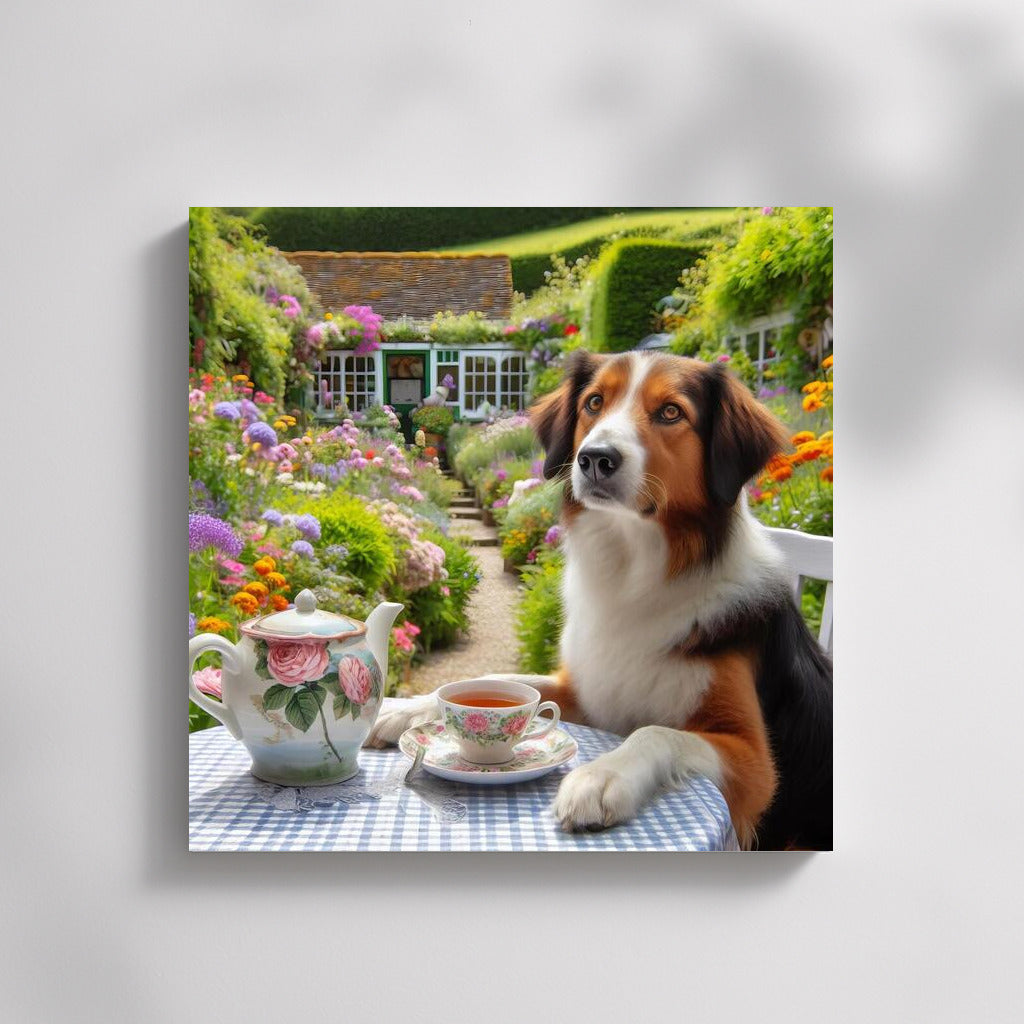 Tea Cozy: Dog in the Blooming Garden