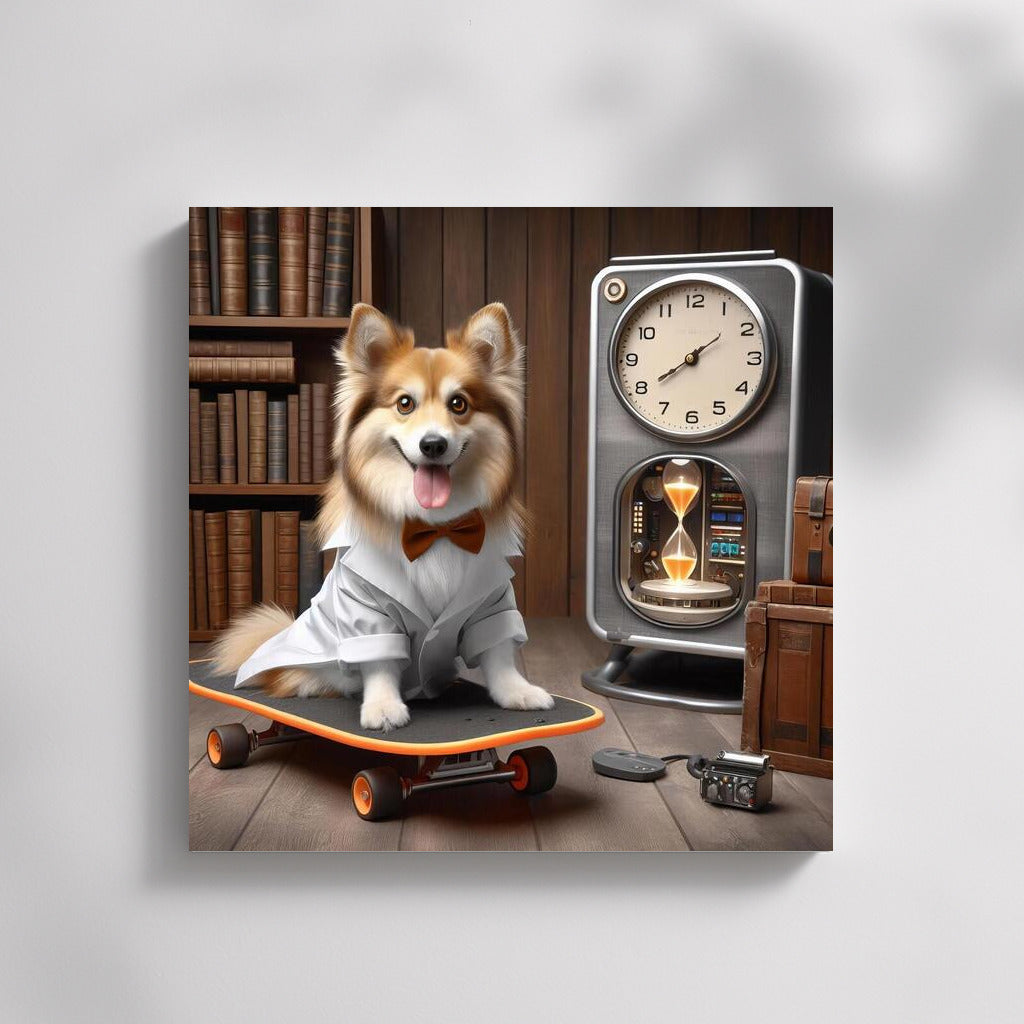 Corgi on a Skateboard: Retro Watch and Playful Charm