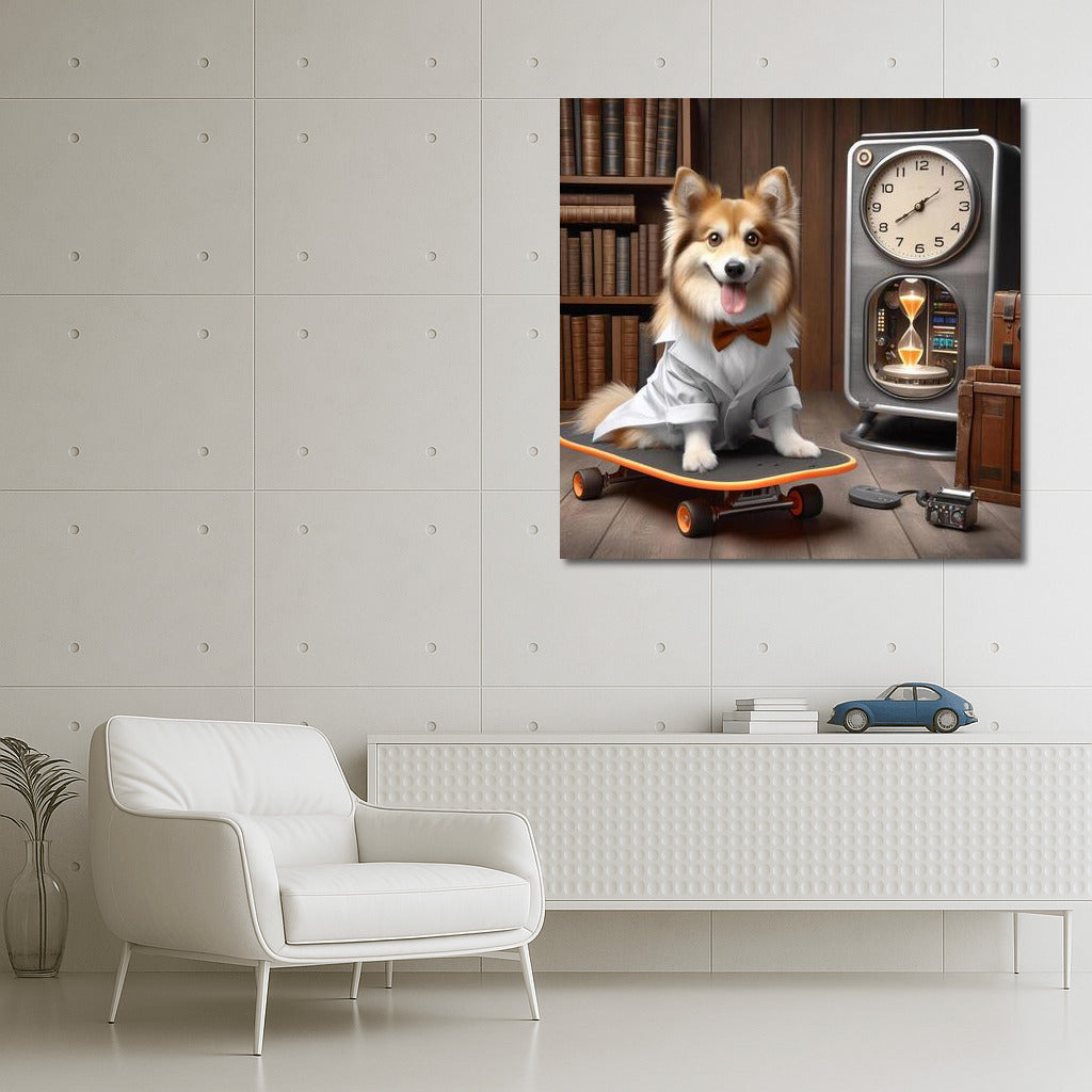 Corgi on a Skateboard: Retro Watch and Playful Charm