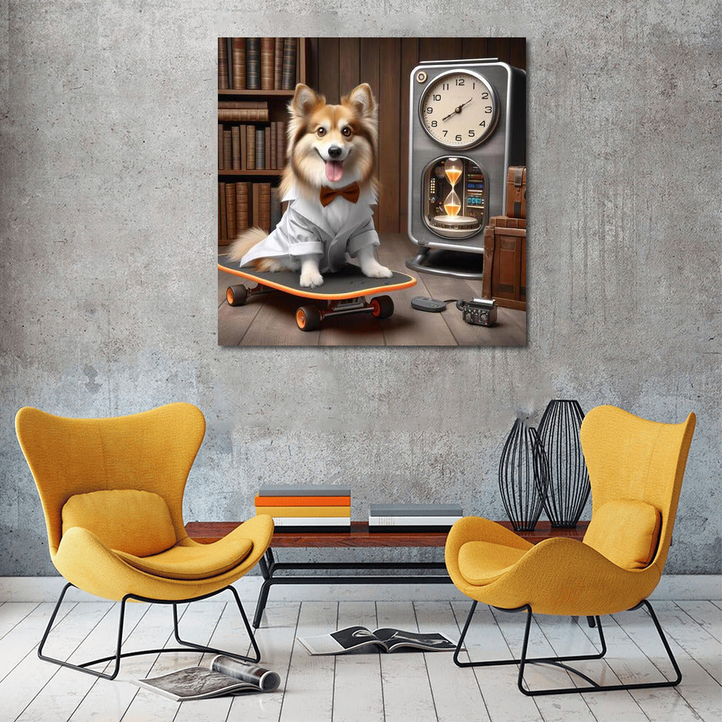 Corgi on a Skateboard: Retro Watch and Playful Charm