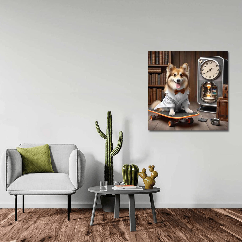Corgi on a Skateboard: Retro Watch and Playful Charm