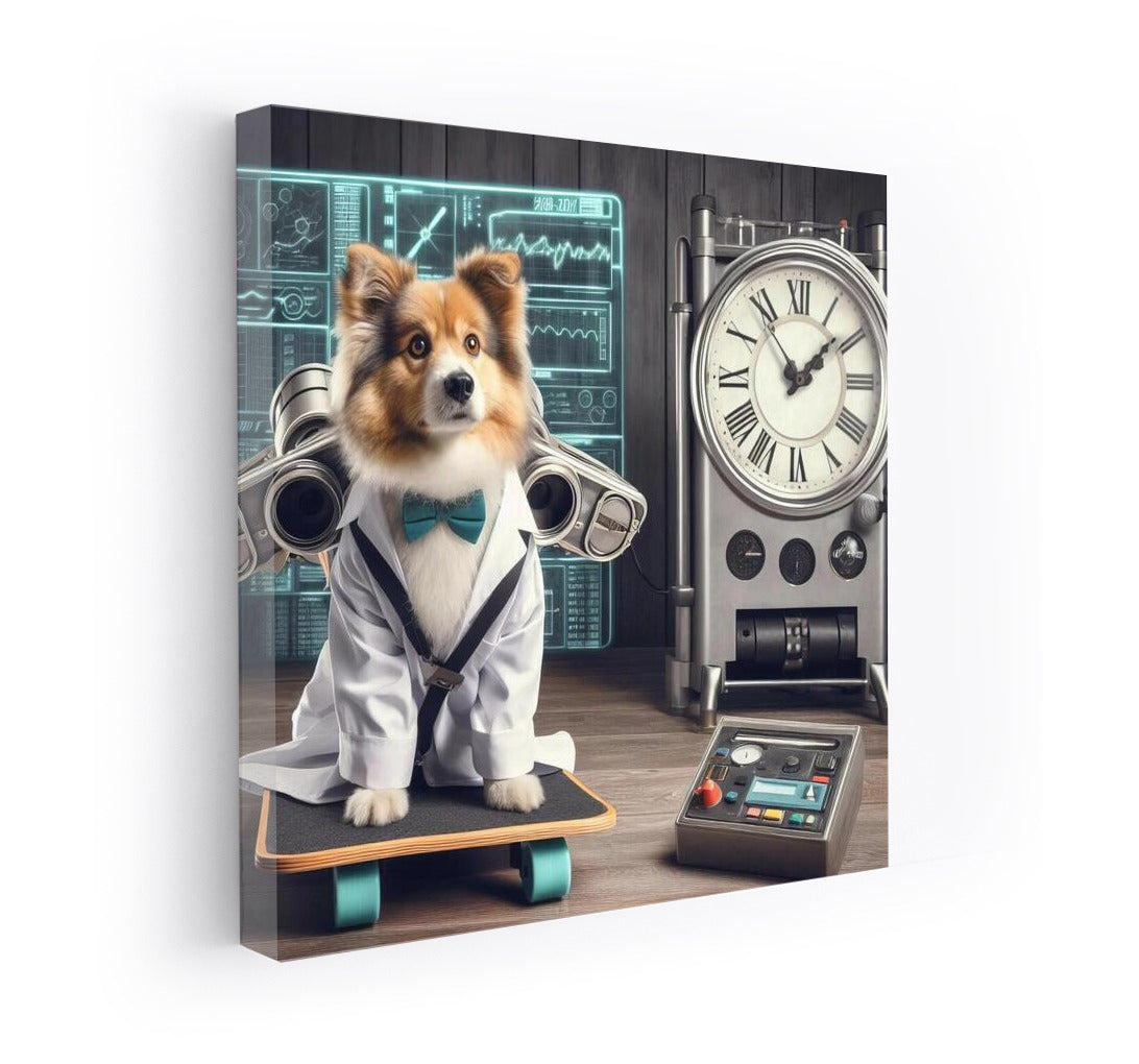 Retro Scientist Dog in the Lab: Poster for Sci-Fi Fans