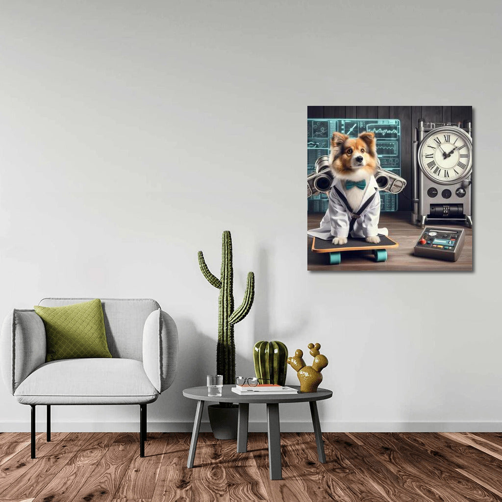 Retro Scientist Dog in the Lab: Poster for Sci-Fi Fans