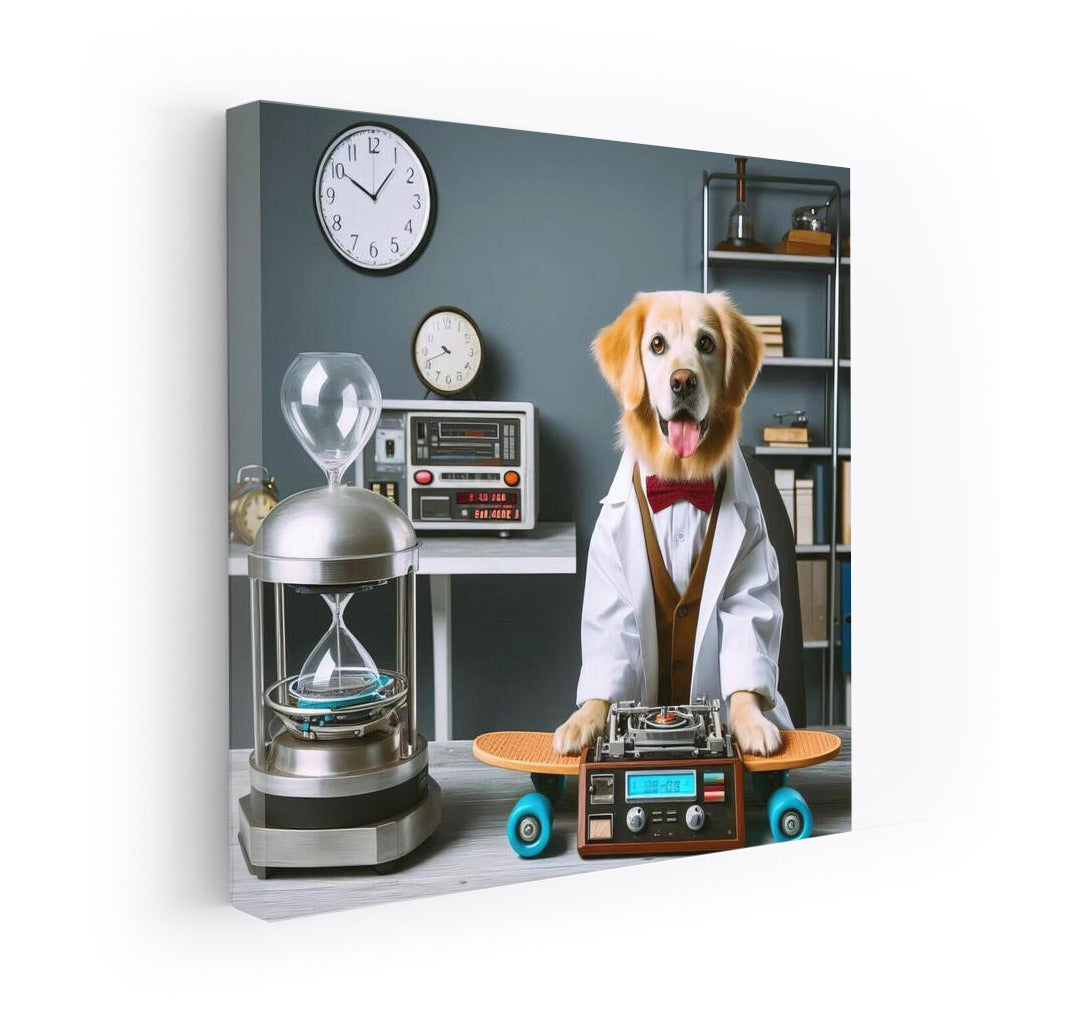 Scientist Dog in the Lab: Stylish Decor with a Touch of Humor