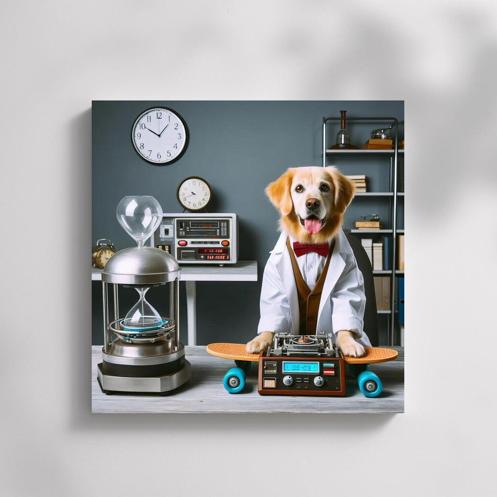 Scientist Dog in the Lab: Stylish Decor with a Touch of Humor