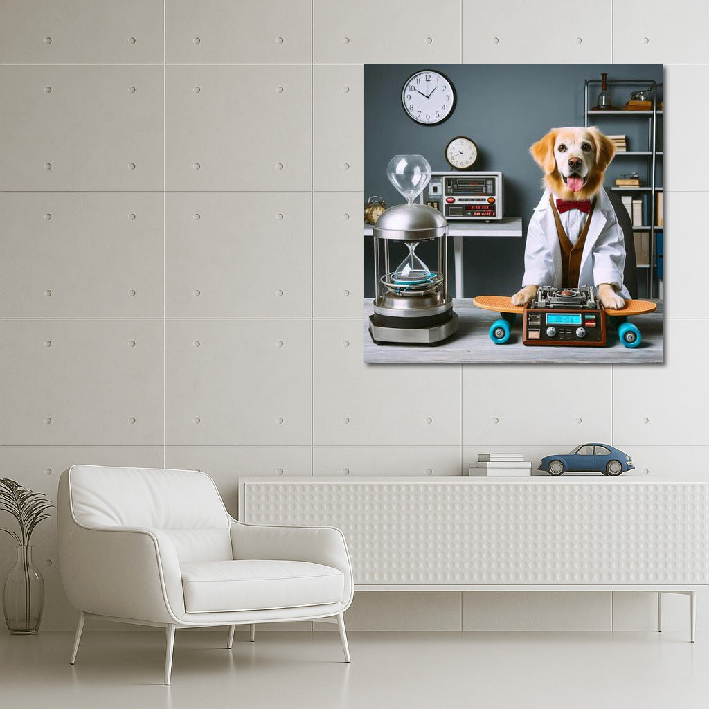 Scientist Dog in the Lab: Stylish Decor with a Touch of Humor