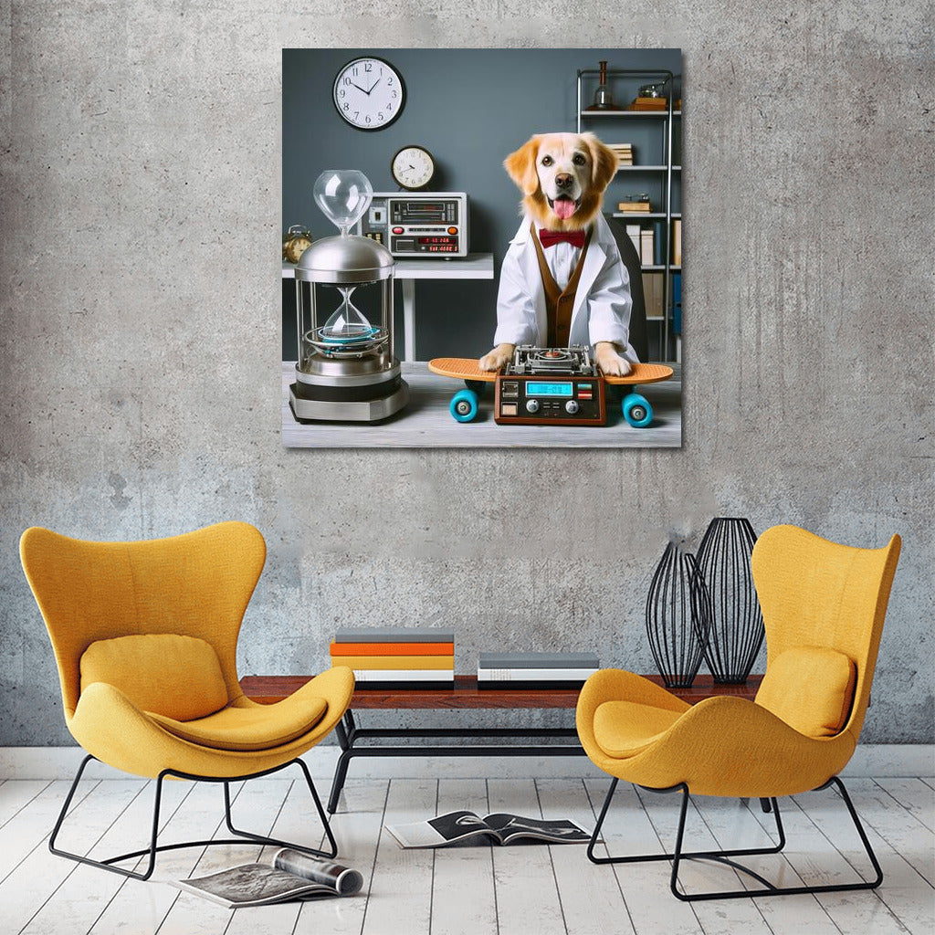 Scientist Dog in the Lab: Stylish Decor with a Touch of Humor