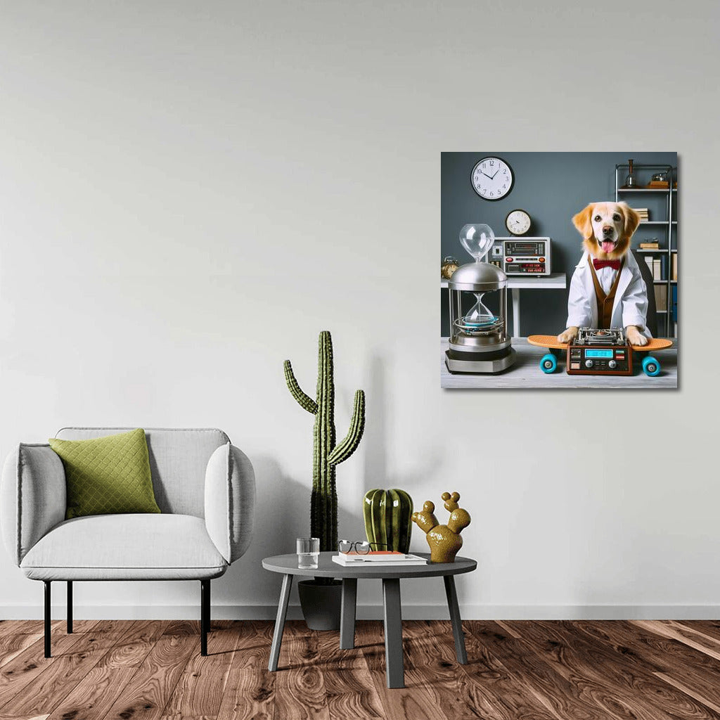 Scientist Dog in the Lab: Stylish Decor with a Touch of Humor