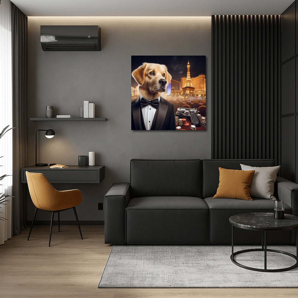Glamorous Dog in a Tuxedo: Night City Chic