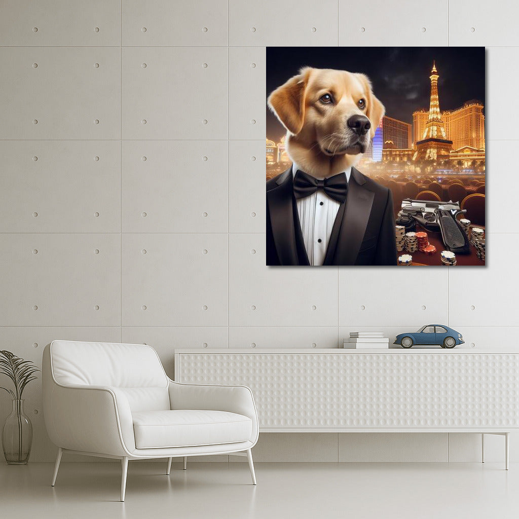 Glamorous Dog in a Tuxedo: Night City Chic