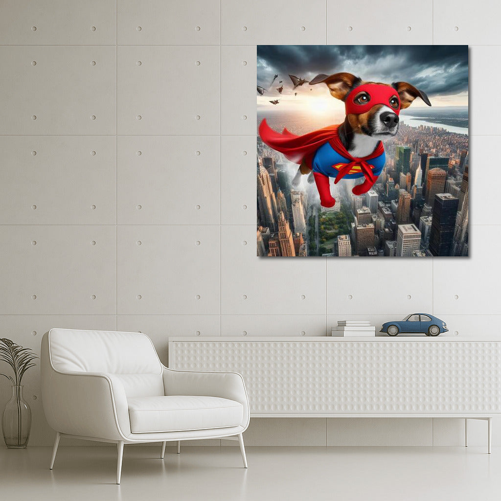 Superdog in the Sky of the Metropolis: A Hero for Your Inspiration