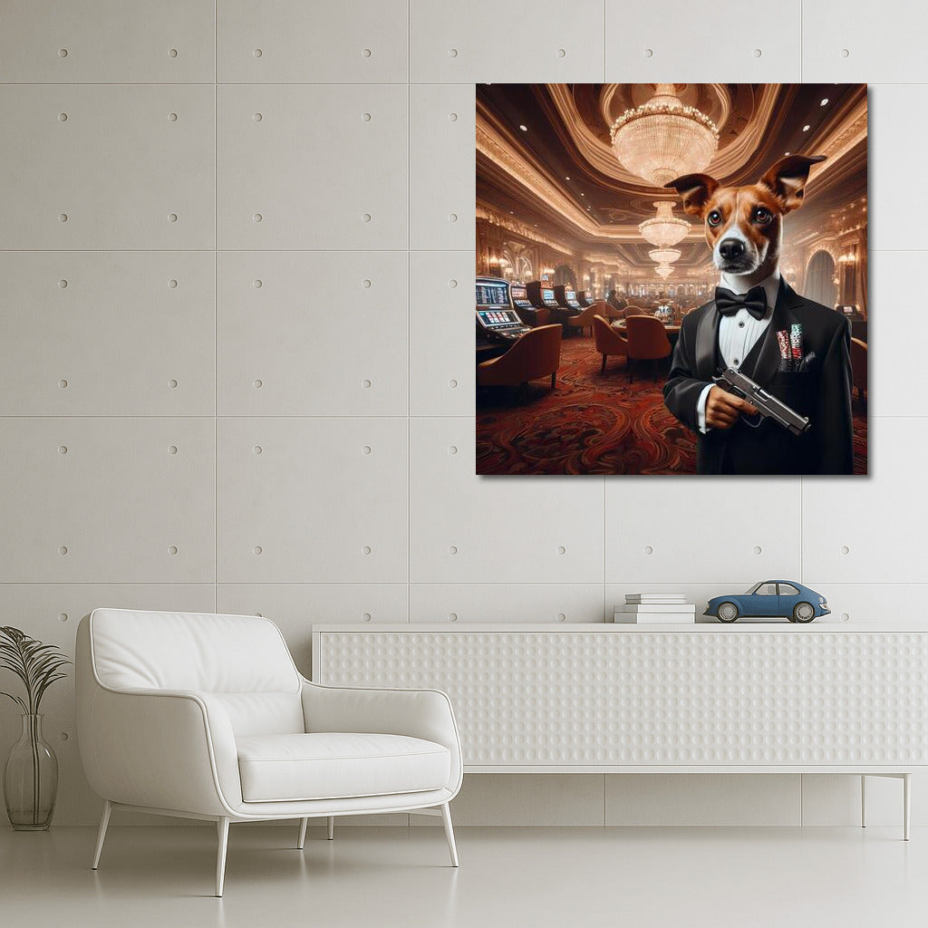 Dog in a Tuxedo: Elegance and Humor in the Casino