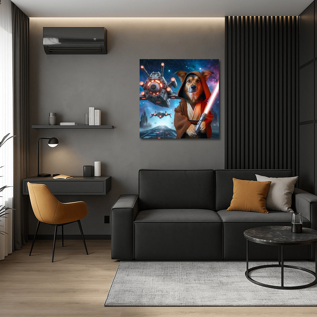 Jedi Space Dog and Starship: Galaxy Magic on Your Wall