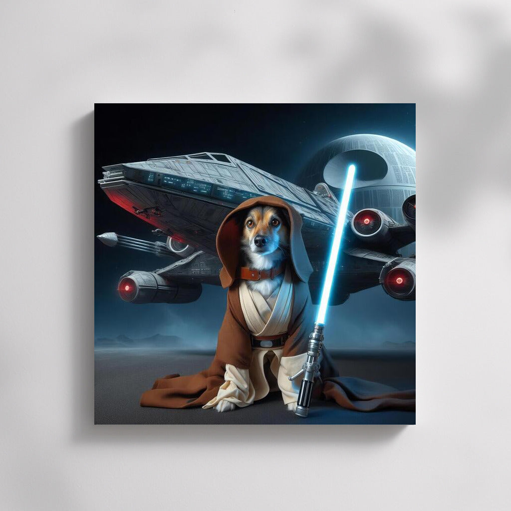 Space Cat Guardian with Galaxy Sword: Bright Wall Decoration for Fantastic Atmosphere