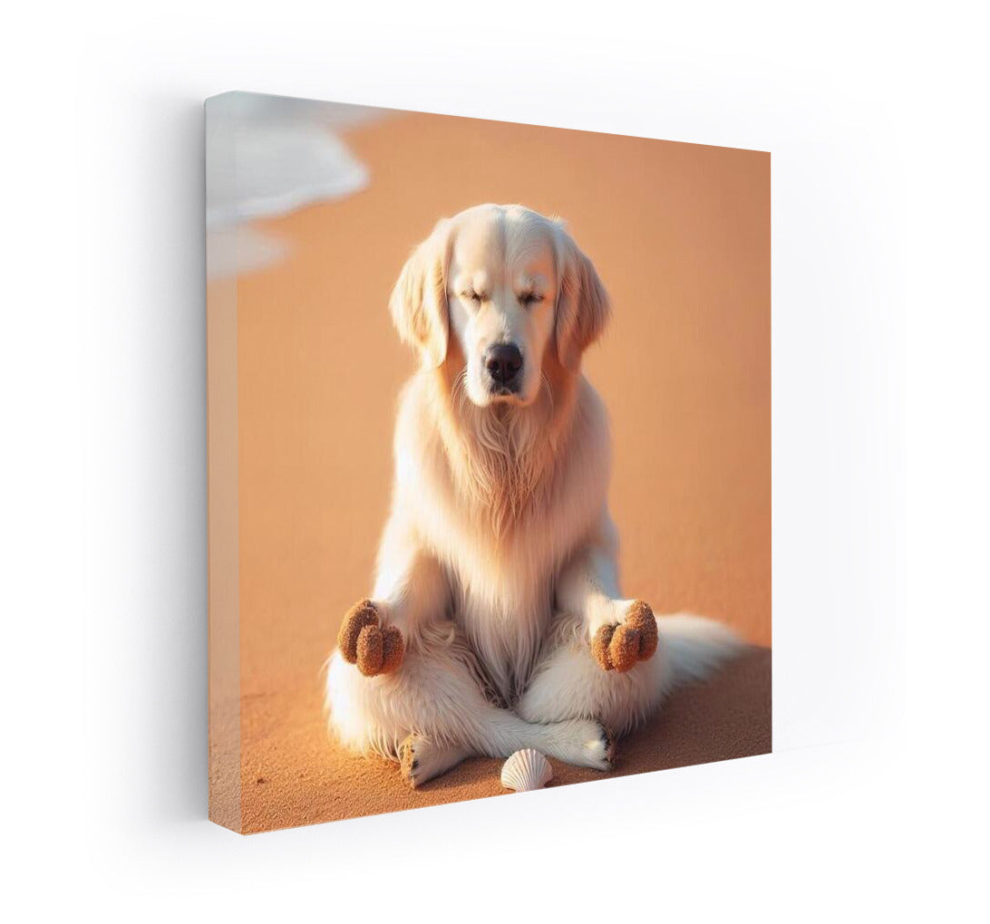 Yoga on the Sand: Lotus Dog by the Sea