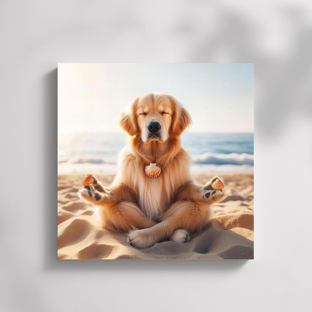 Calm Dog on the Beach: Peace and Joy in the Interior