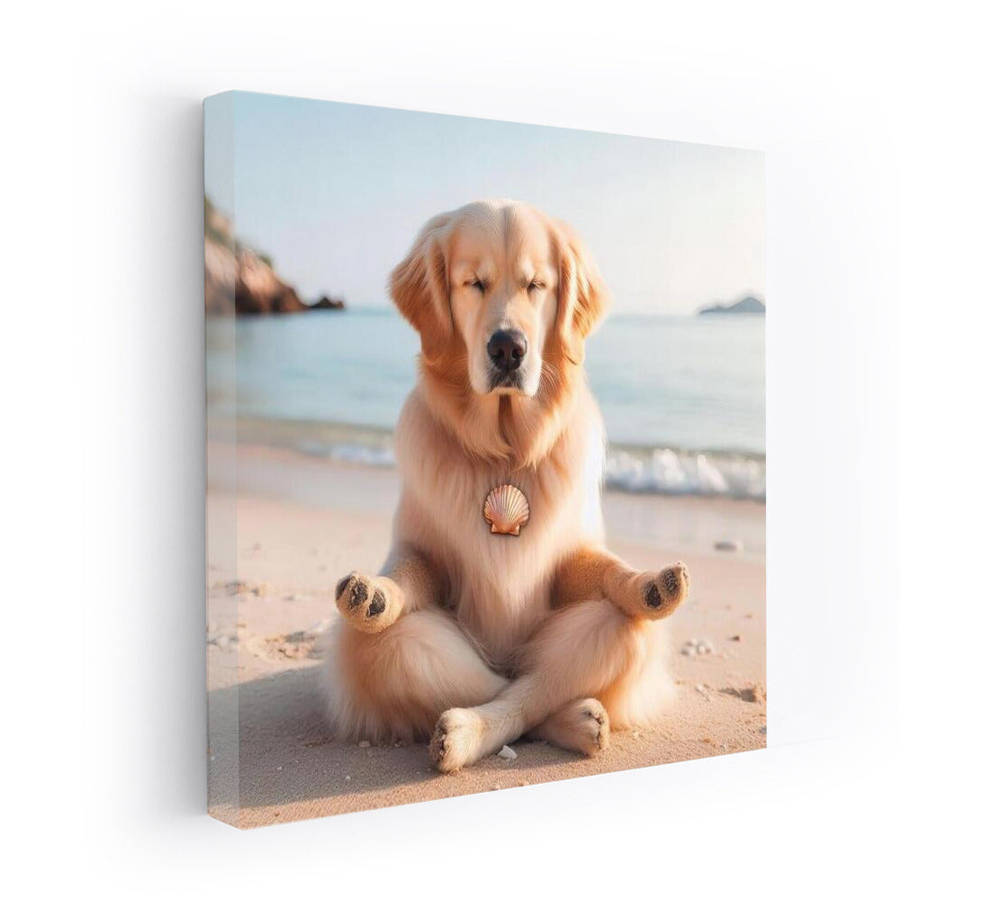 Meditating Dog on the Beach: Calm and Peace for a Cozy Home