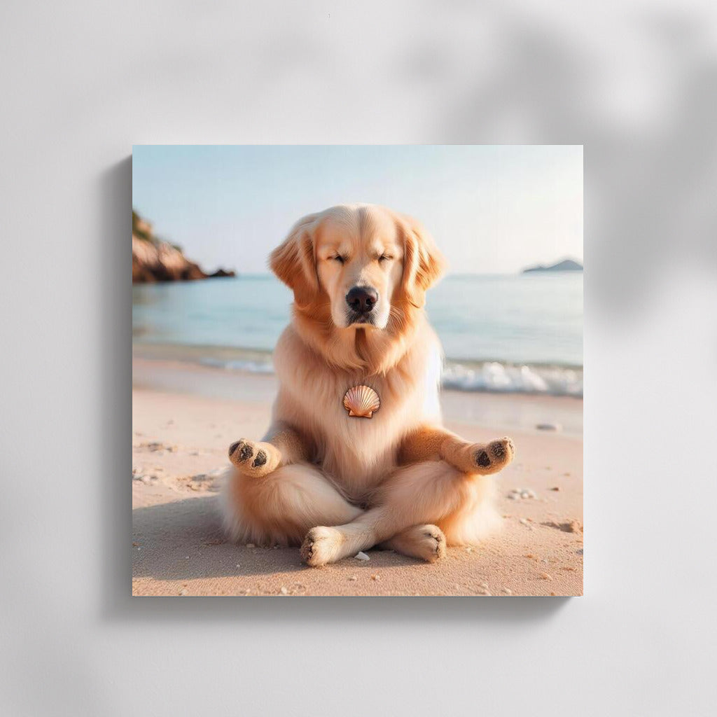 Meditating Dog on the Beach: Calm and Peace for a Cozy Home