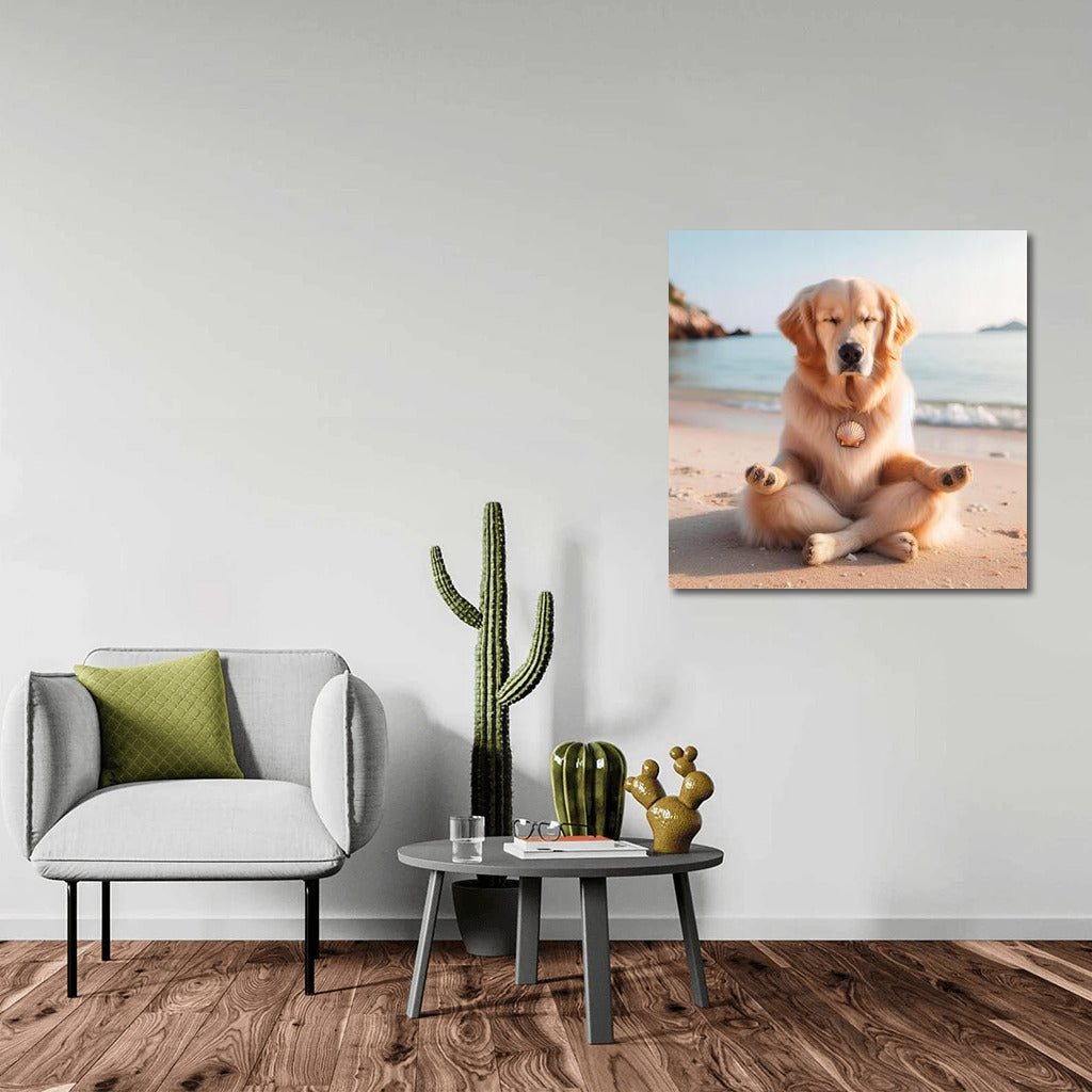 Meditating Dog on the Beach: Calm and Peace for a Cozy Home