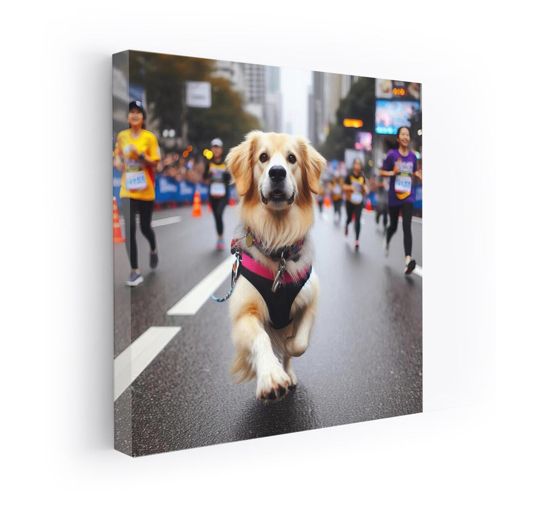 Urban Run: Energetic Dog on the Move