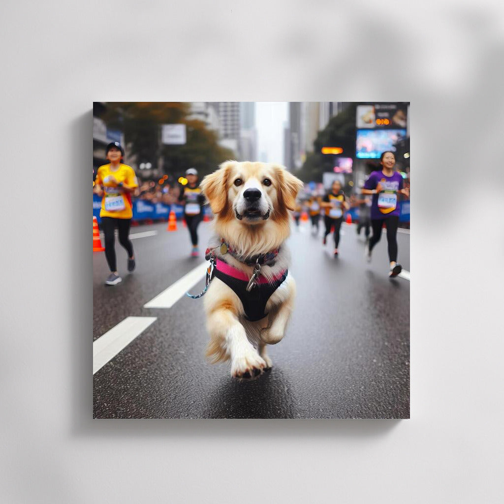 Urban Run: Energetic Dog on the Move