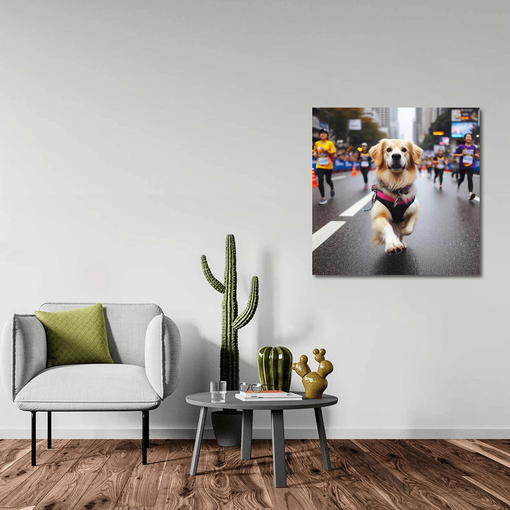Urban Run: Energetic Dog on the Move
