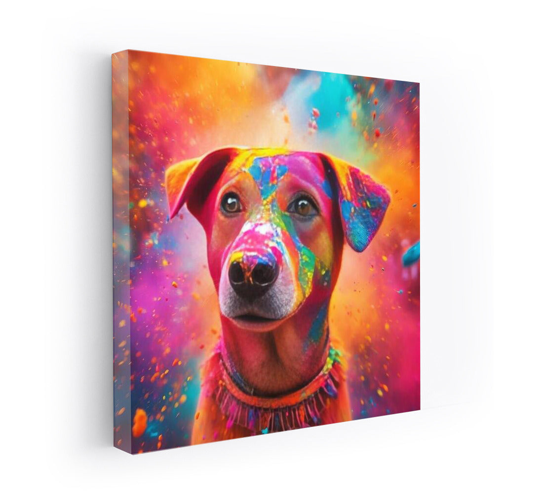 Color Whirlwind: Happy Dog in Bright Colors
