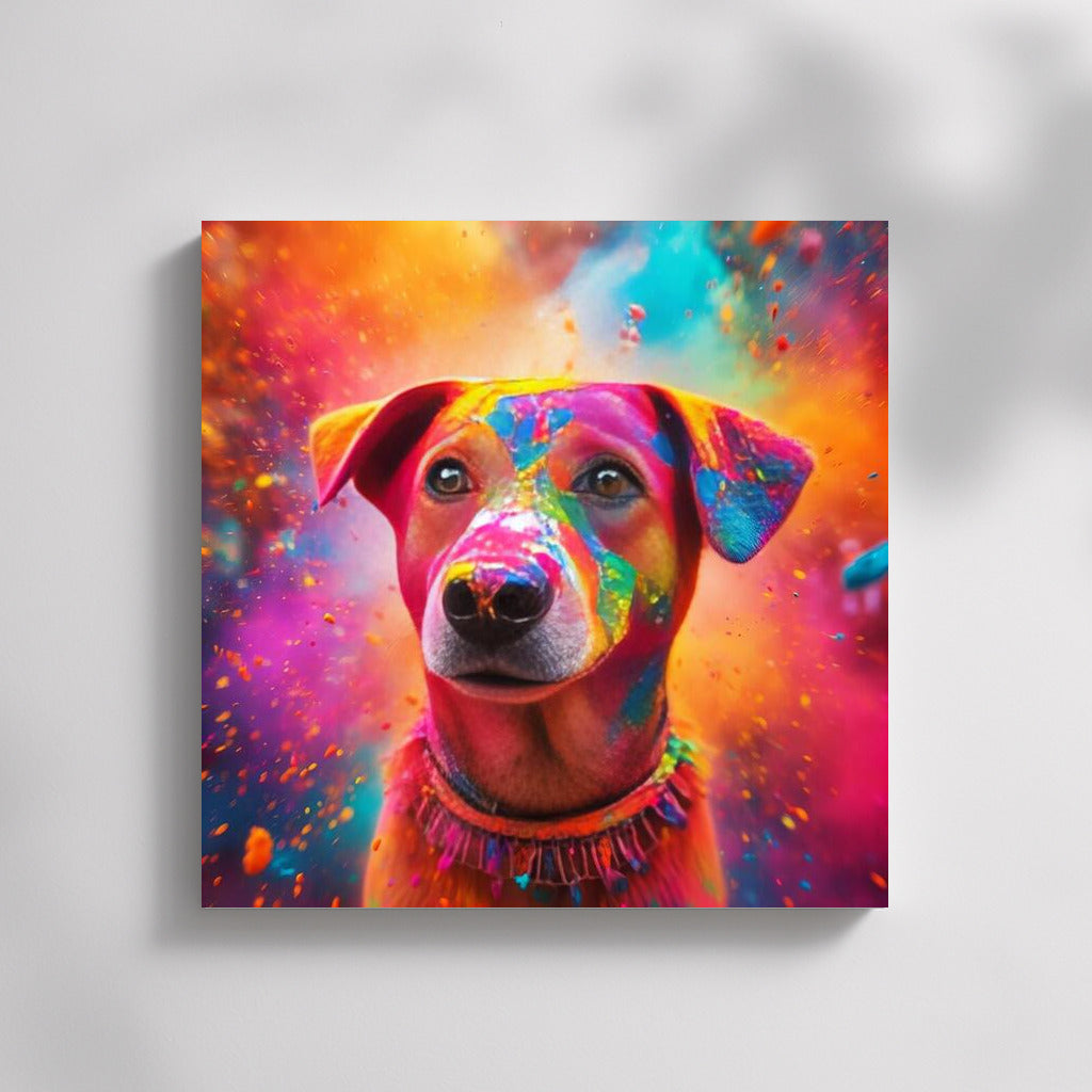Color Whirlwind: Happy Dog in Bright Colors