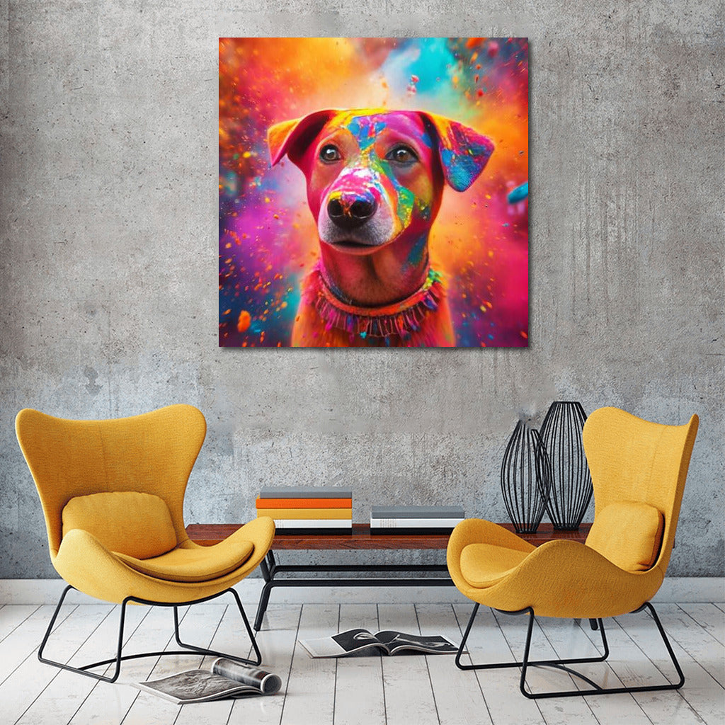 Color Whirlwind: Happy Dog in Bright Colors